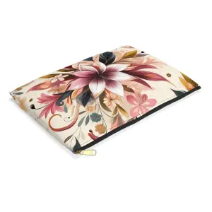 Stylish Floral Design Pouch Durable Spun Polyester