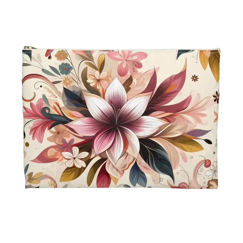 Stylish Floral Design Pouch Durable Spun Polyester