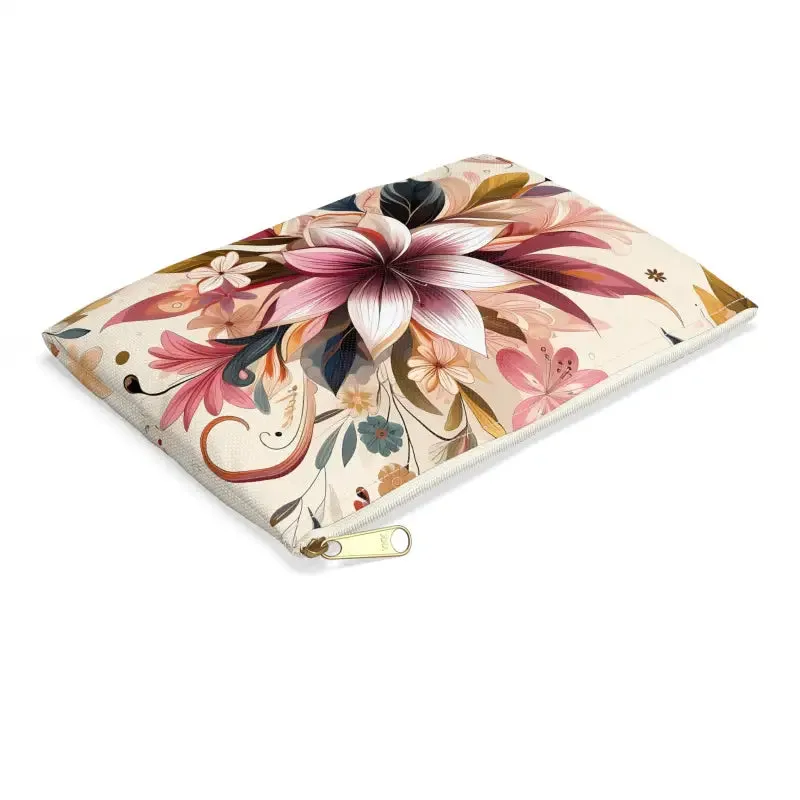 Stylish Floral Design Pouch Durable Spun Polyester