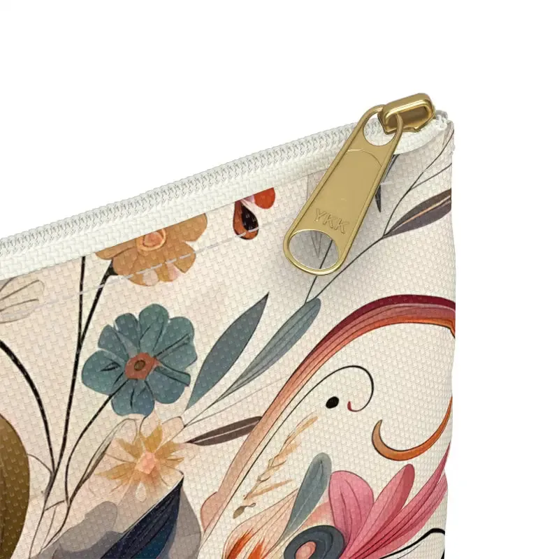 Stylish Floral Design Pouch Durable Spun Polyester