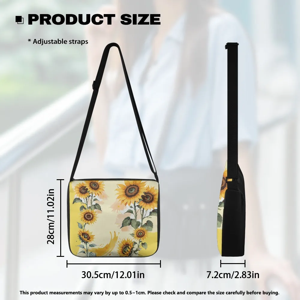 Sunflower Design Large Capacity Underarm Bag