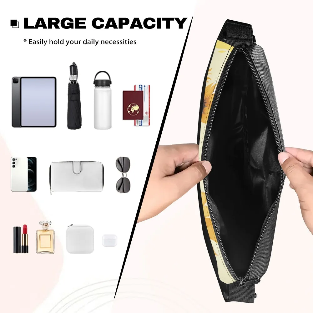Sunflower Design Large Capacity Underarm Bag