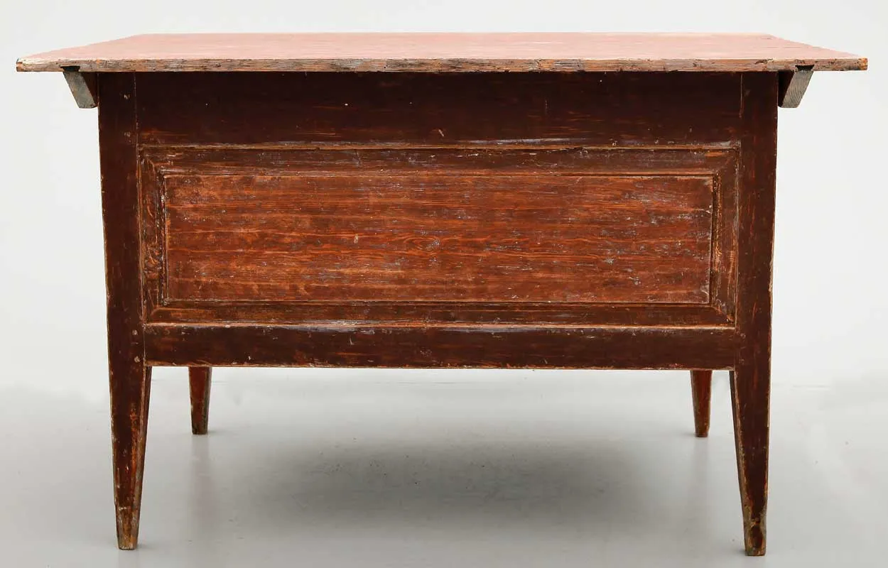 Swedish Gustavian Style Painted Pine Kitchen Work Table and Cupboard