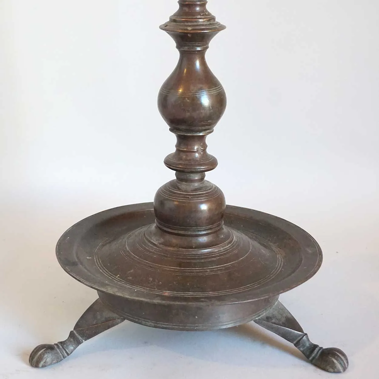 Tall Indian Brass Oil Diya Lamp