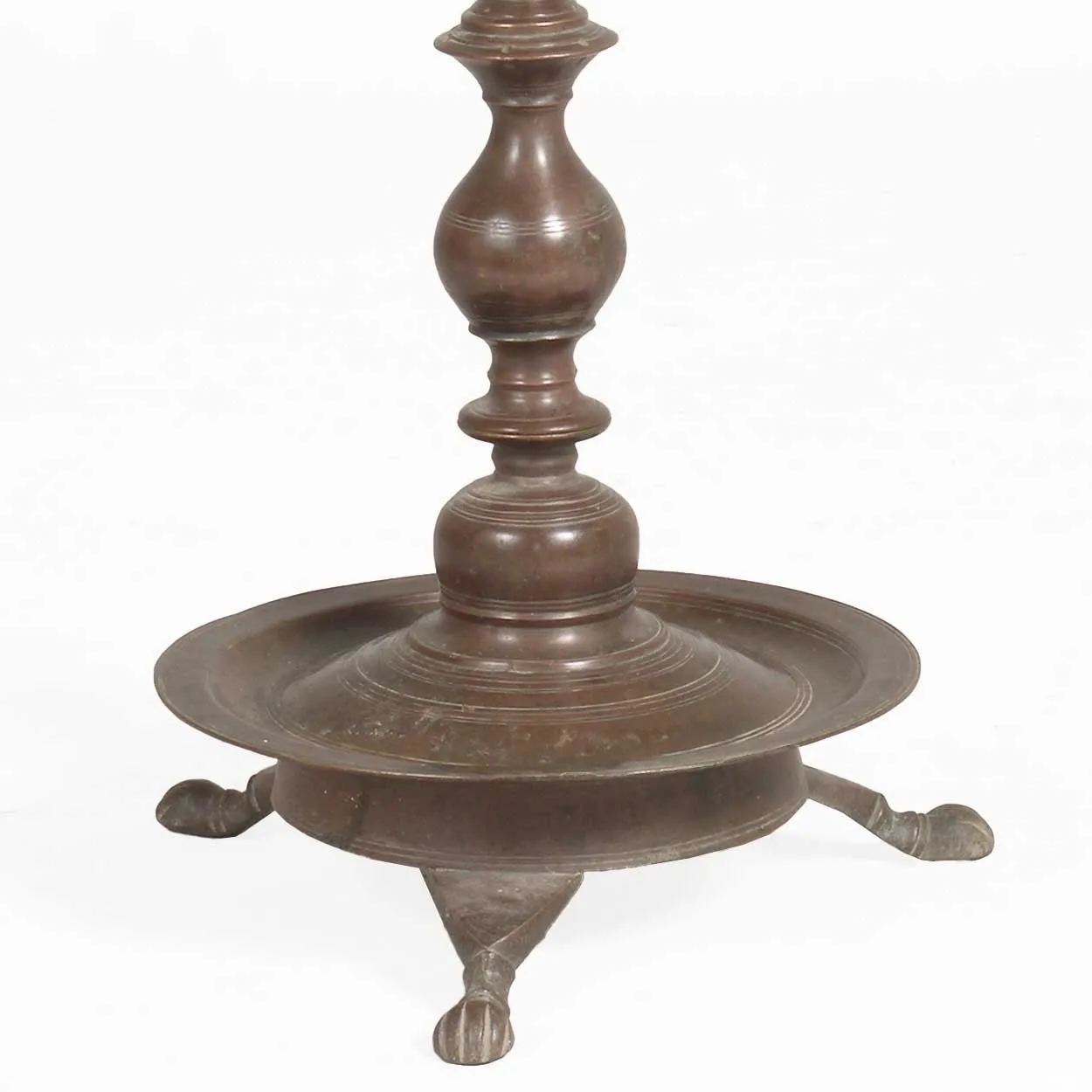 Tall Indian Brass Oil Diya Lamp