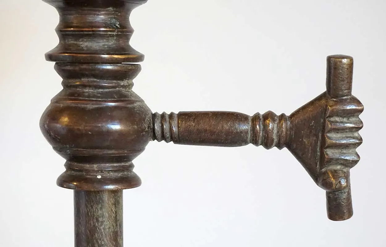 Tall Indian Brass Oil Diya Lamp