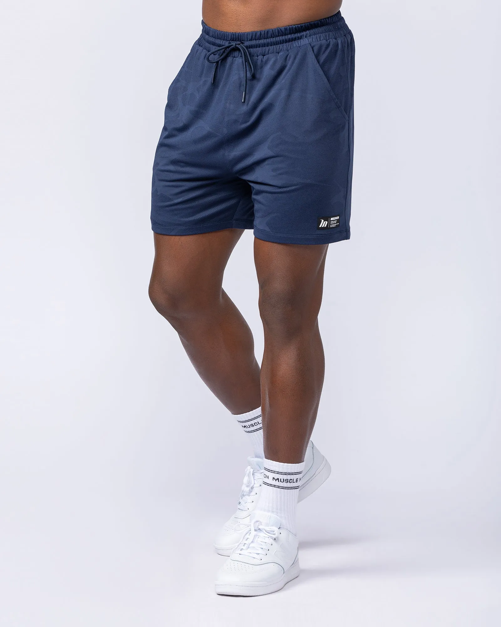 Tech Camo Lay Up 5" Shorts - Navy Camo