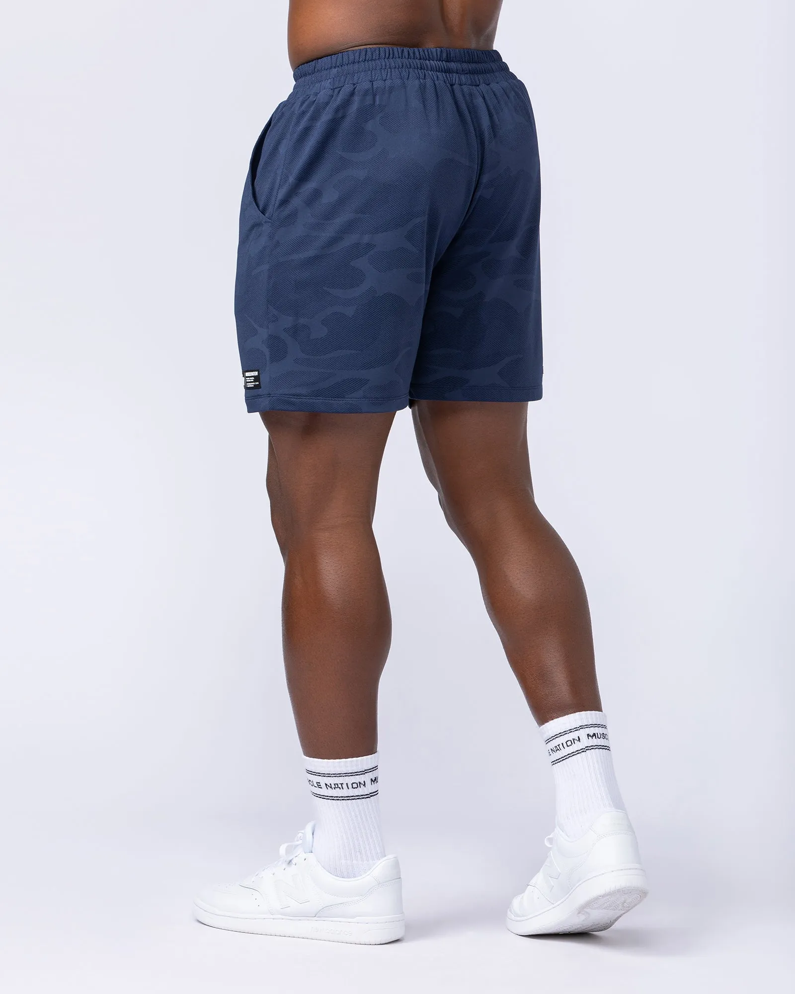 Tech Camo Lay Up 5" Shorts - Navy Camo