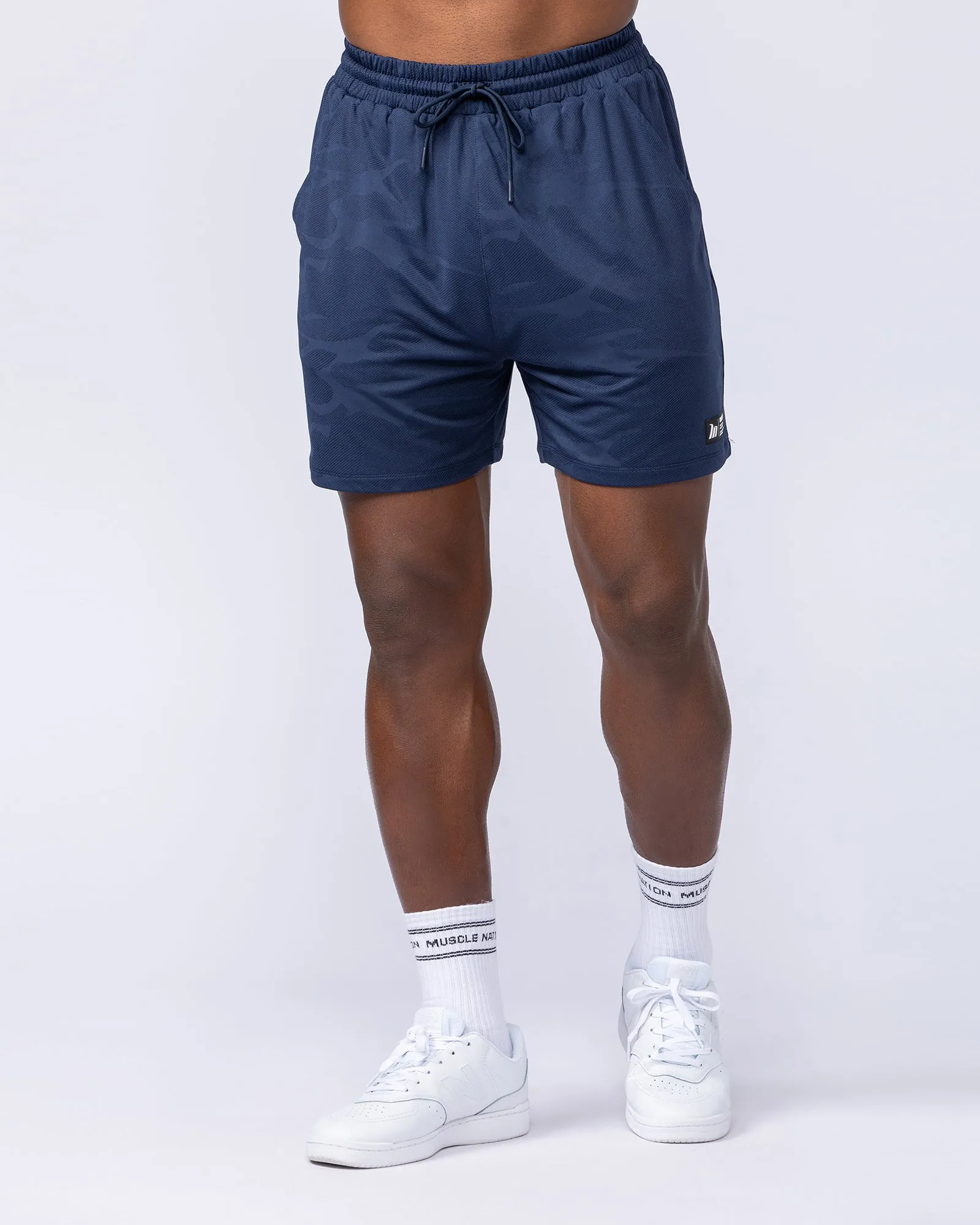Tech Camo Lay Up 5" Shorts - Navy Camo