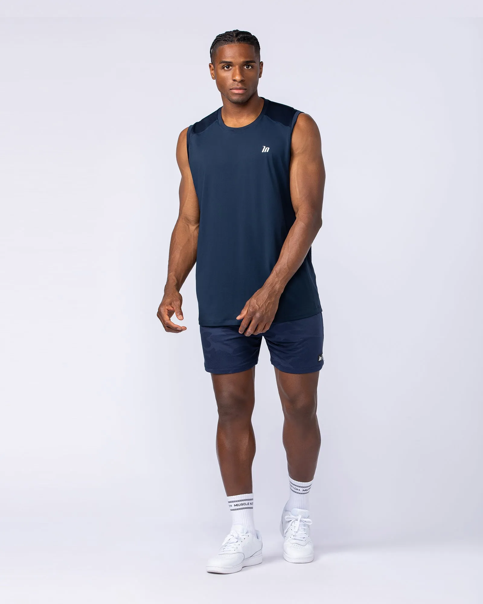 Tech Camo Lay Up 5" Shorts - Navy Camo