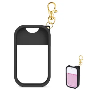 TERPINK Silicone Case Compatible with Touchland Hand Sanitizer Spray, Protective Case with Keychain for Power Mist and Glow Mist 1 fl oz, Hand Sanitizer Spray Accessory (Black, 1 Pack)