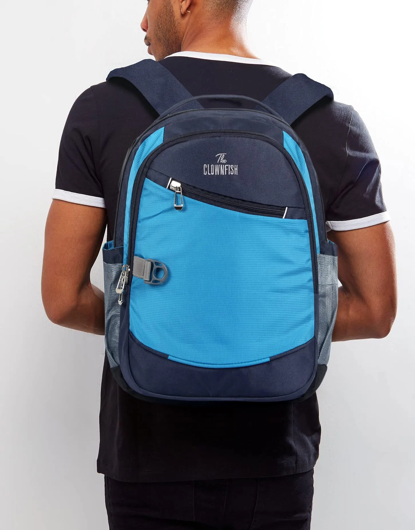 The Clownfish Impulse 20 Liters Polyester Water Resistant Multifunctional Travel Backpack Travel Bags Bagpack Spacious Shoulder Bag College Office Travelling Camping Bags for Men and Women (Navy Blue)