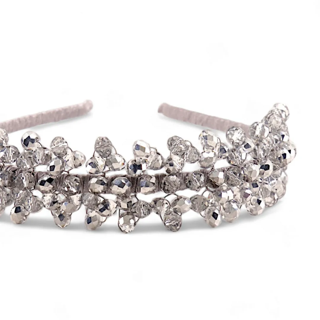 The Katy Silver Crystal Headband