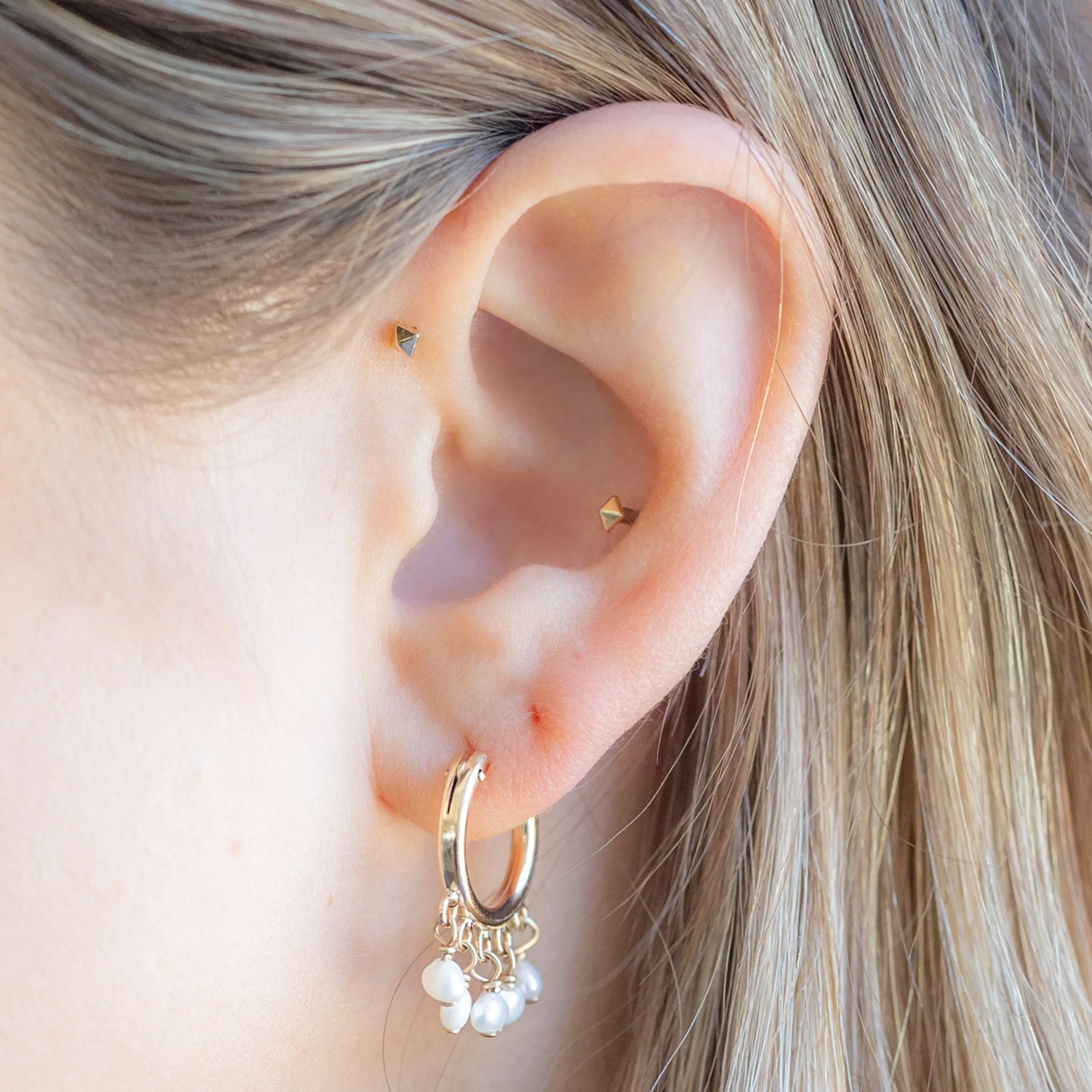 The Pearl Party Hoop Earrings | Yellow Gold Filled
