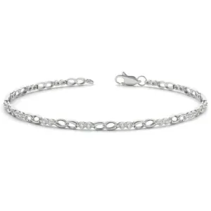 Thin & Petite Fashion Link Moissanite or Diamond Bracelet
