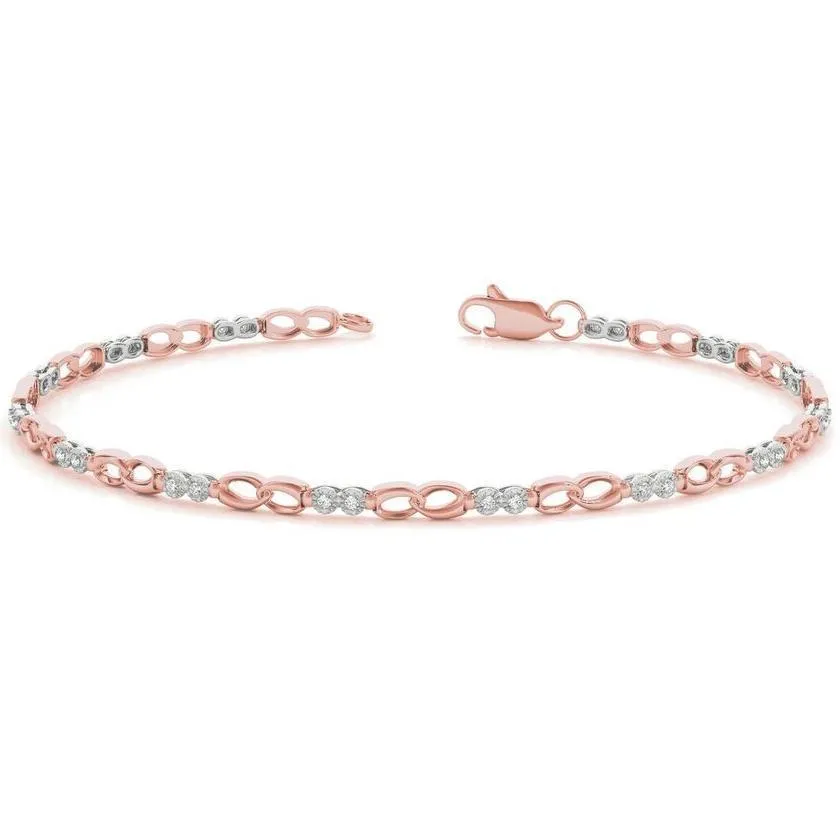 Thin & Petite Fashion Link Moissanite or Diamond Bracelet