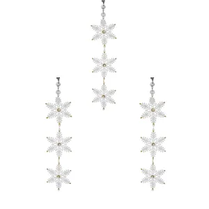 TIERED WHITE/GOLD SNOWFLAKE (Set/3) MAGNETIC CHANDELIER ACCESSORY