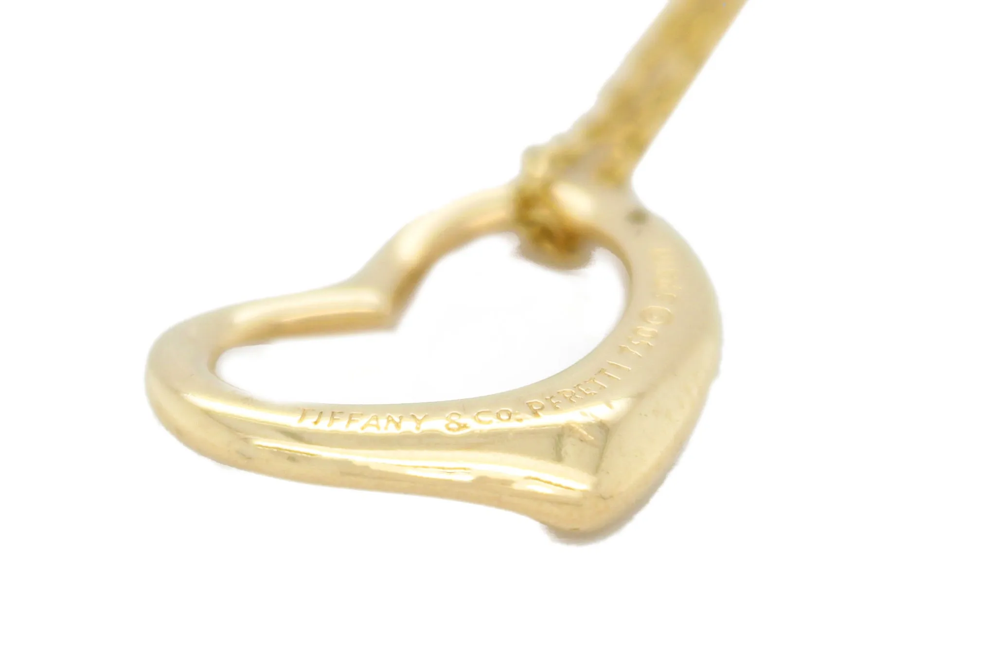 Tiffany & Co. Elsa Peretti Open Heart Pendant in 18k Yellow Gold - 18" Necklace