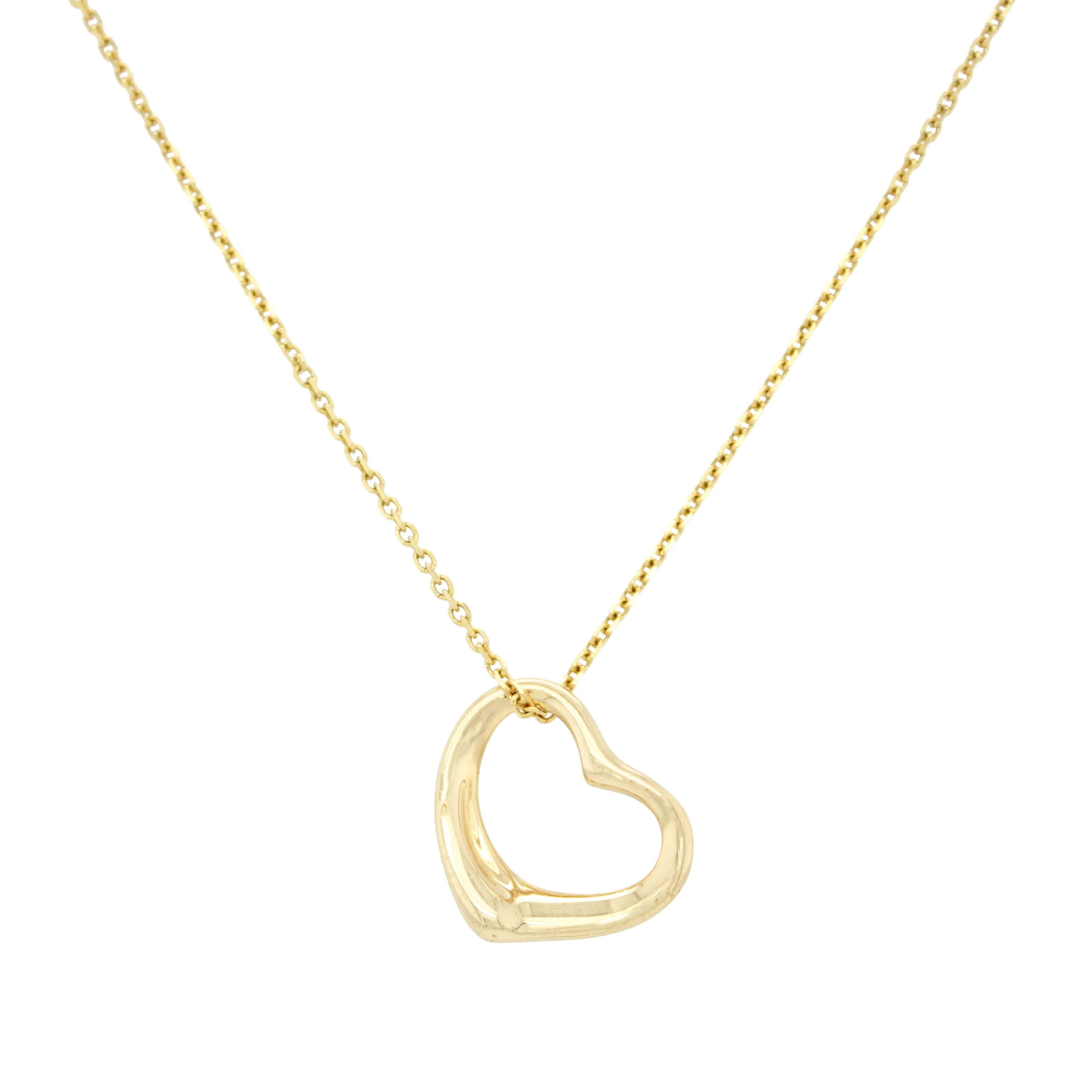 Tiffany & Co. Elsa Peretti Open Heart Pendant in 18k Yellow Gold - 18" Necklace