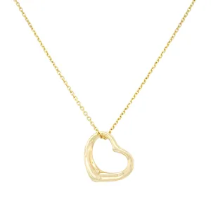 Tiffany & Co. Elsa Peretti Open Heart Pendant in 18k Yellow Gold - 18" Necklace