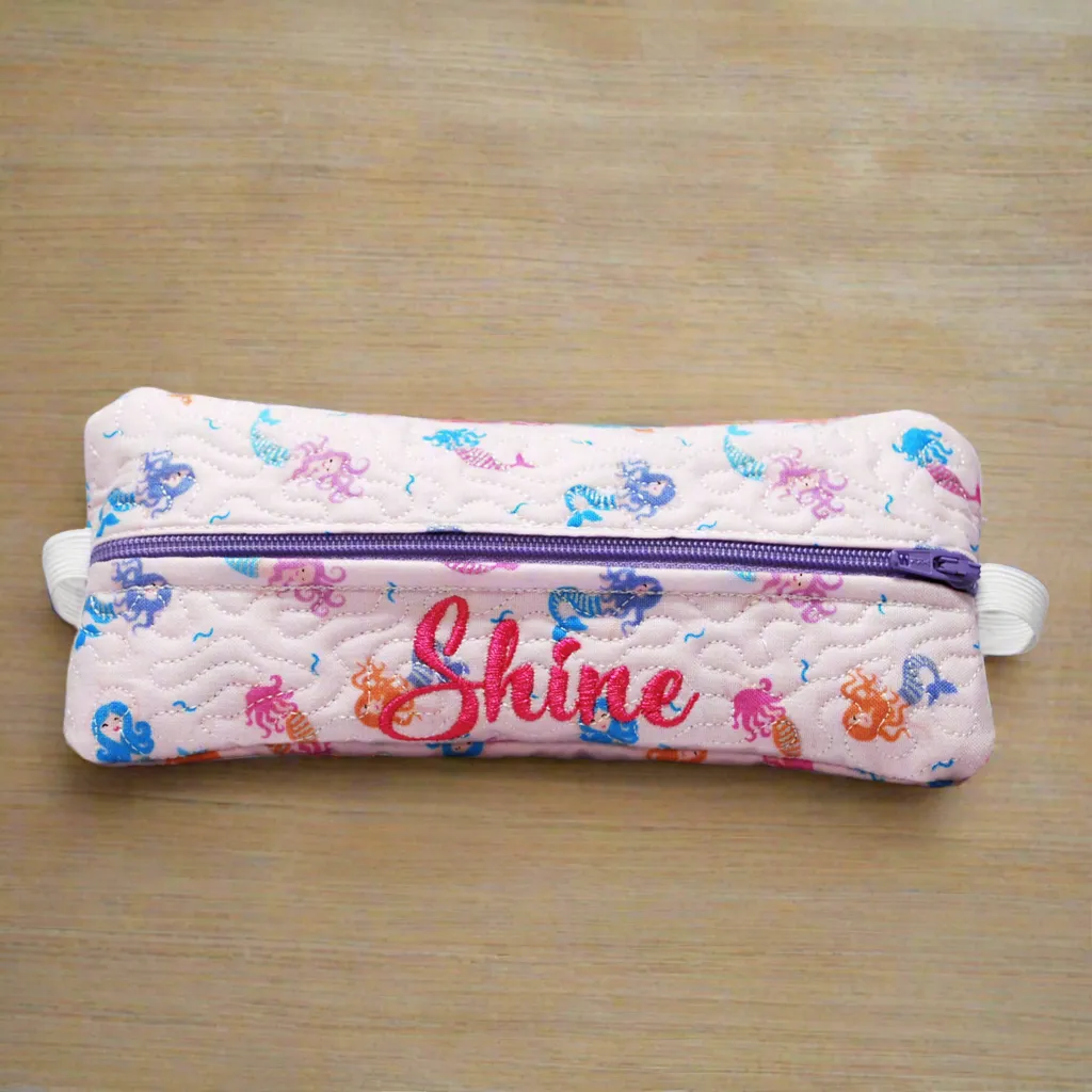 Tiny Mermaids Personalized Quilted Pouch