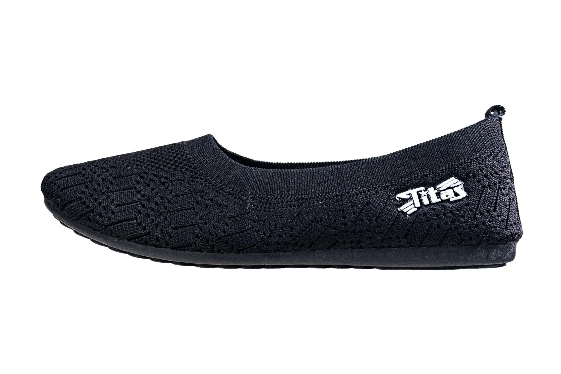 Titas Ladies Black Canvas Shoe