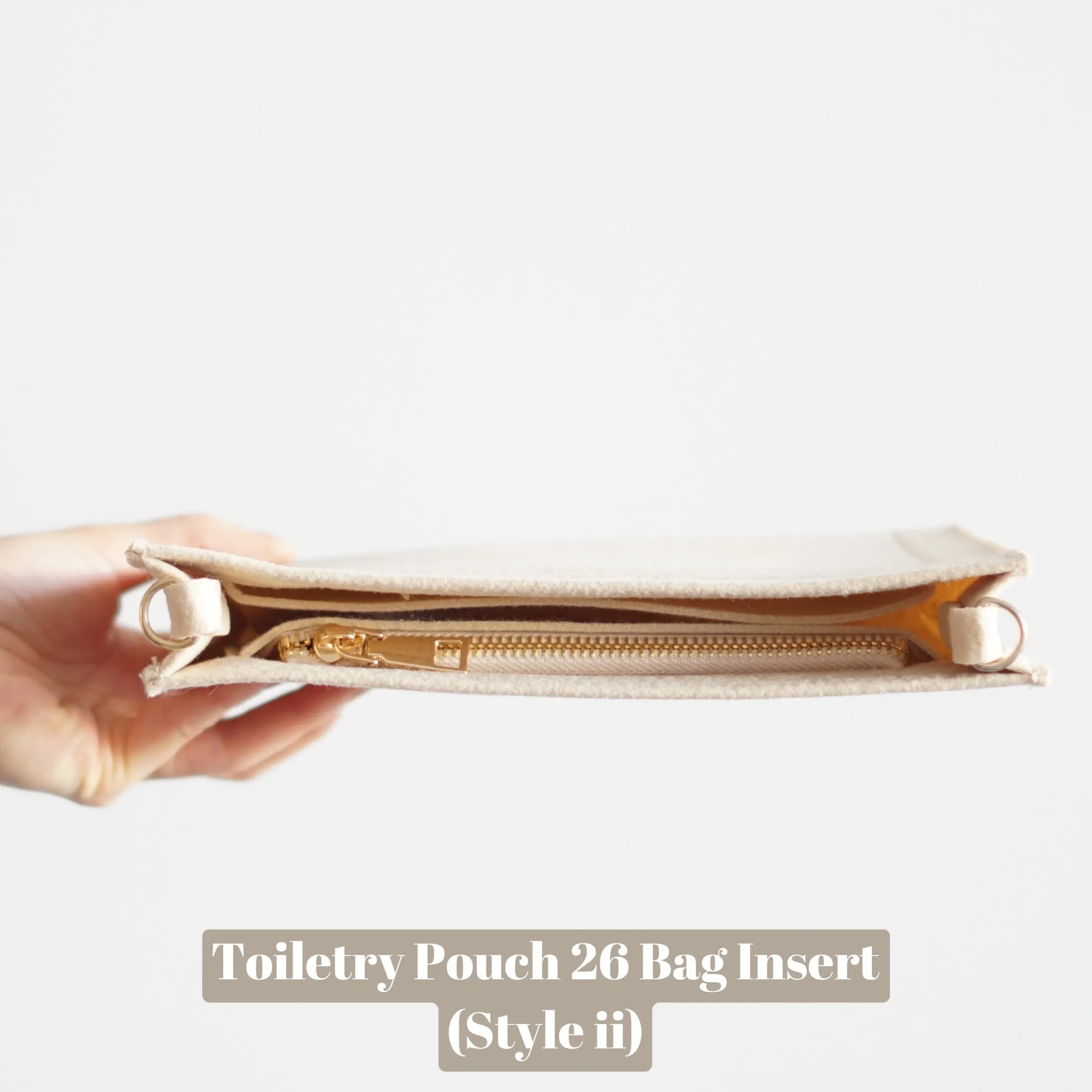 Toiletry Pouch 26 Crossbody Conversion Kit with Bag Organizer Insert and Chunky Oval Gold Chain Strap