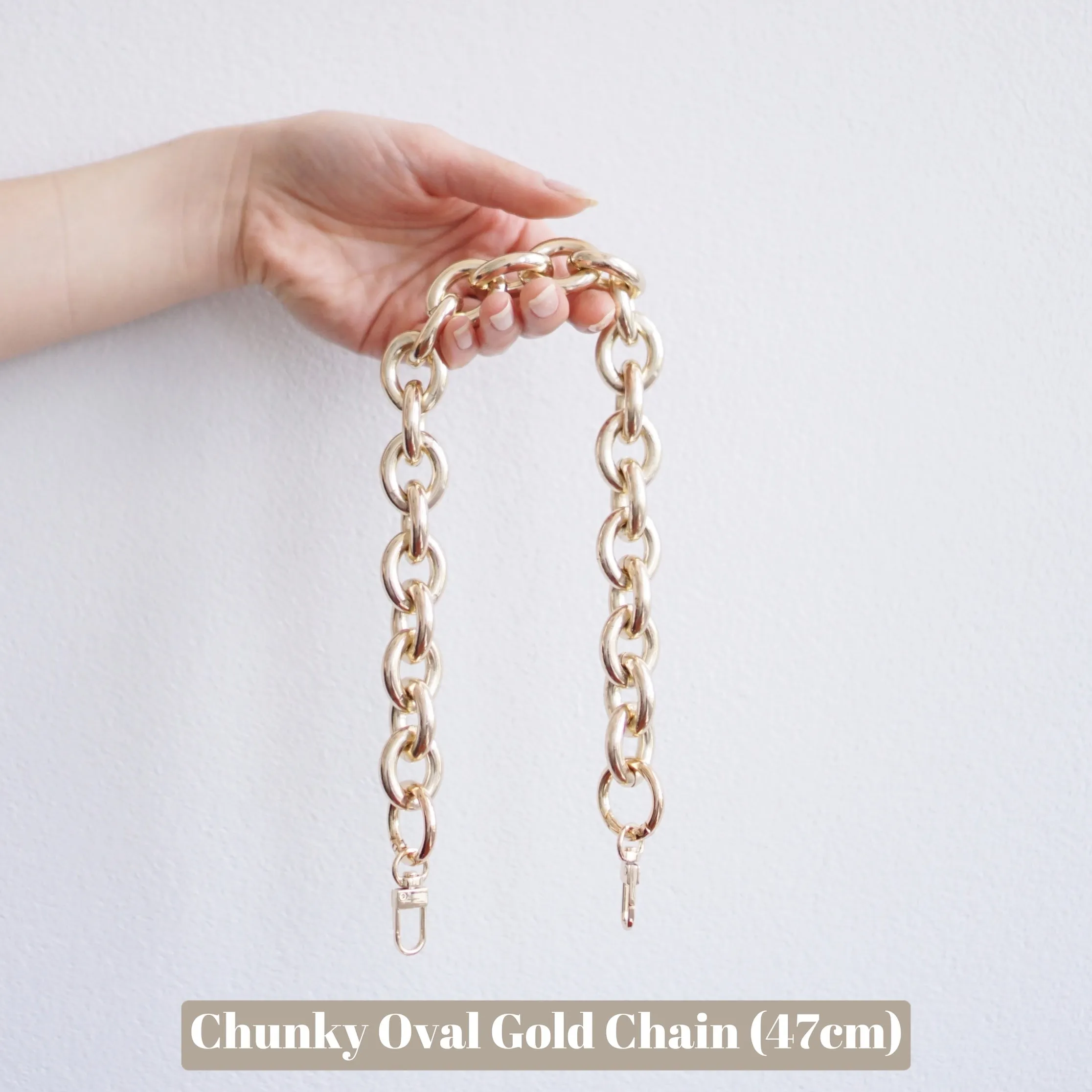Toiletry Pouch 26 Crossbody Conversion Kit with Bag Organizer Insert and Chunky Oval Gold Chain Strap