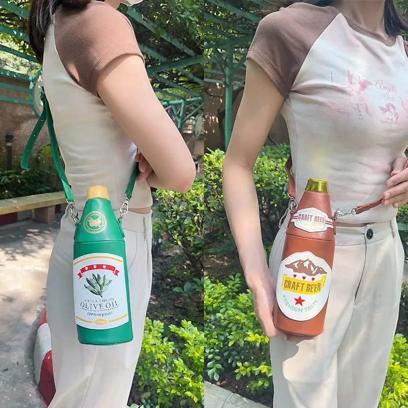 Tomato Ketchup Bottle Crossbody Bag: Women's Shoulder Purse