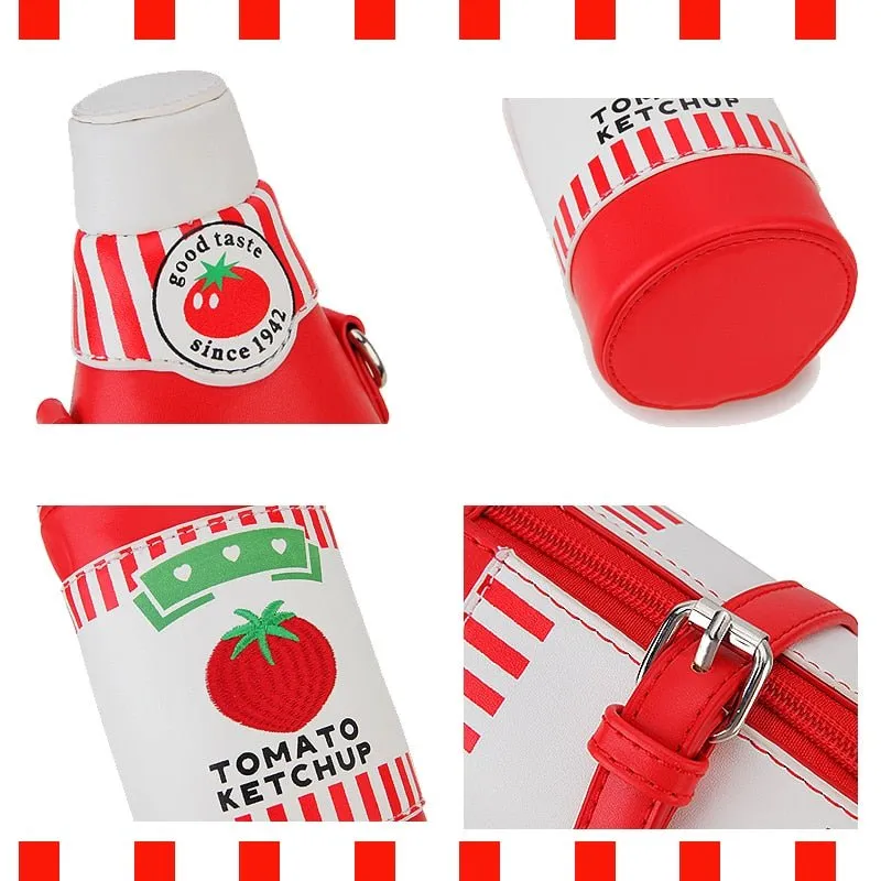 Tomato Ketchup Bottle Crossbody Bag: Women's Shoulder Purse