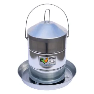 Tuff Stuff galvanized poultry feeder w/ handle - 27lbs