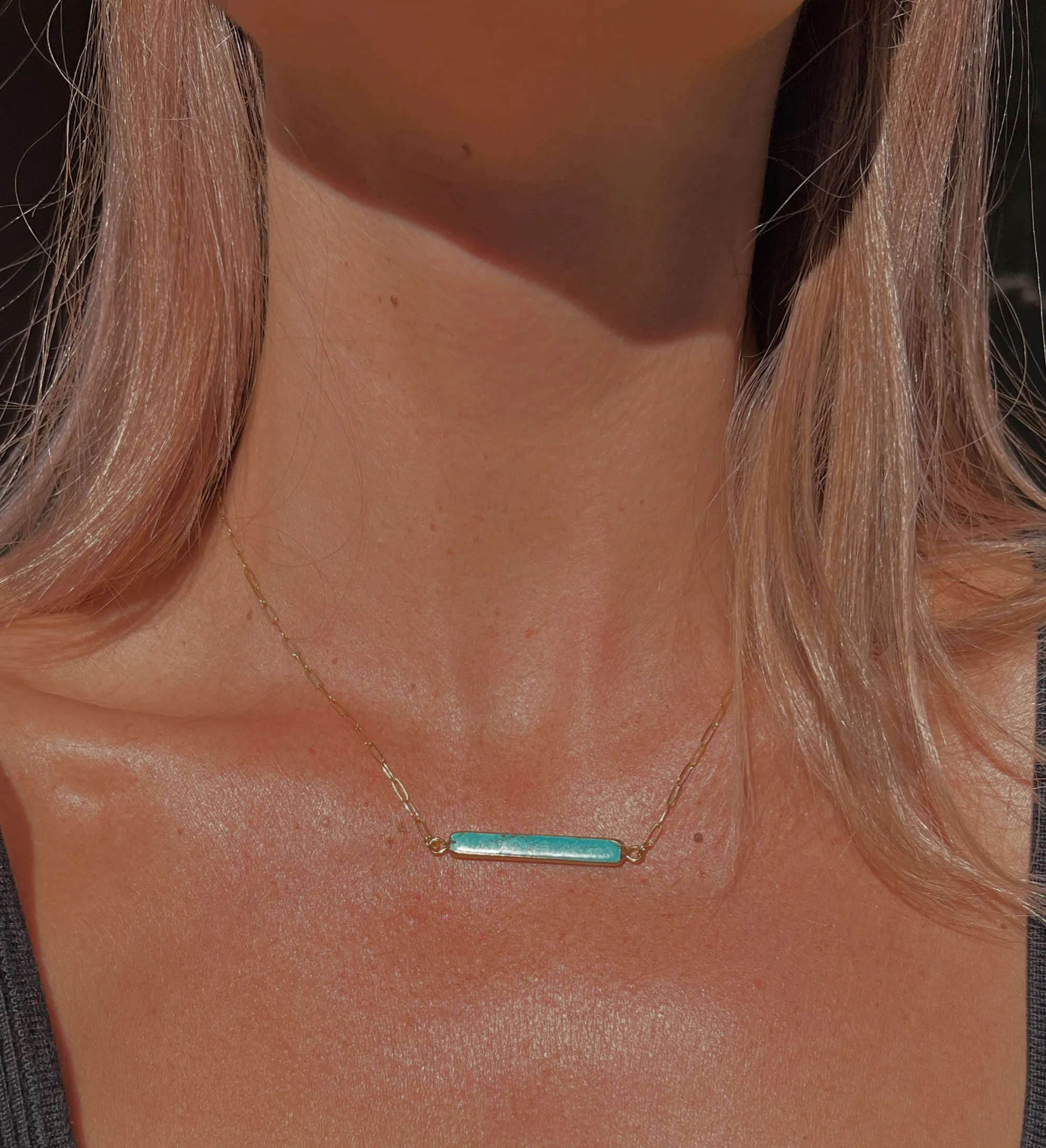 Turquoise Bar Link Chain
