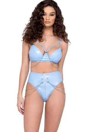 Underwire Bra Top With Chain Detail