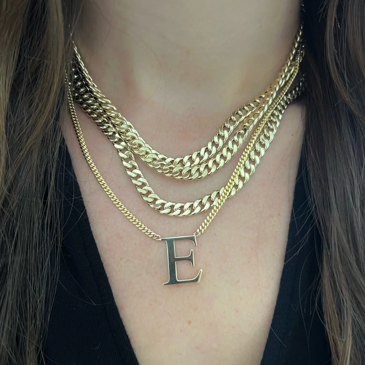 Uppercase Roman Times Initial Necklace