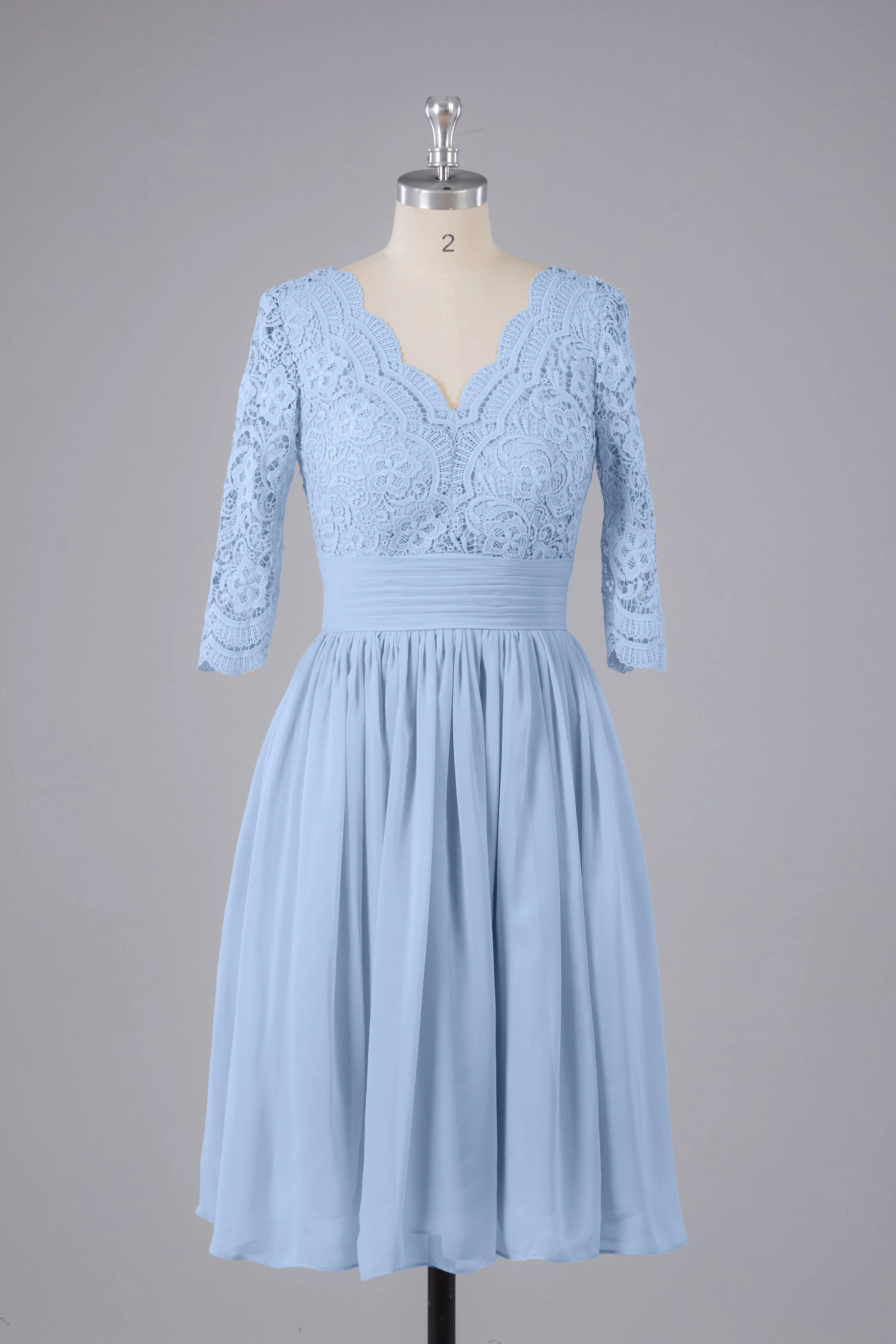 V-Back Knee Length  Bridesmaid Dresses