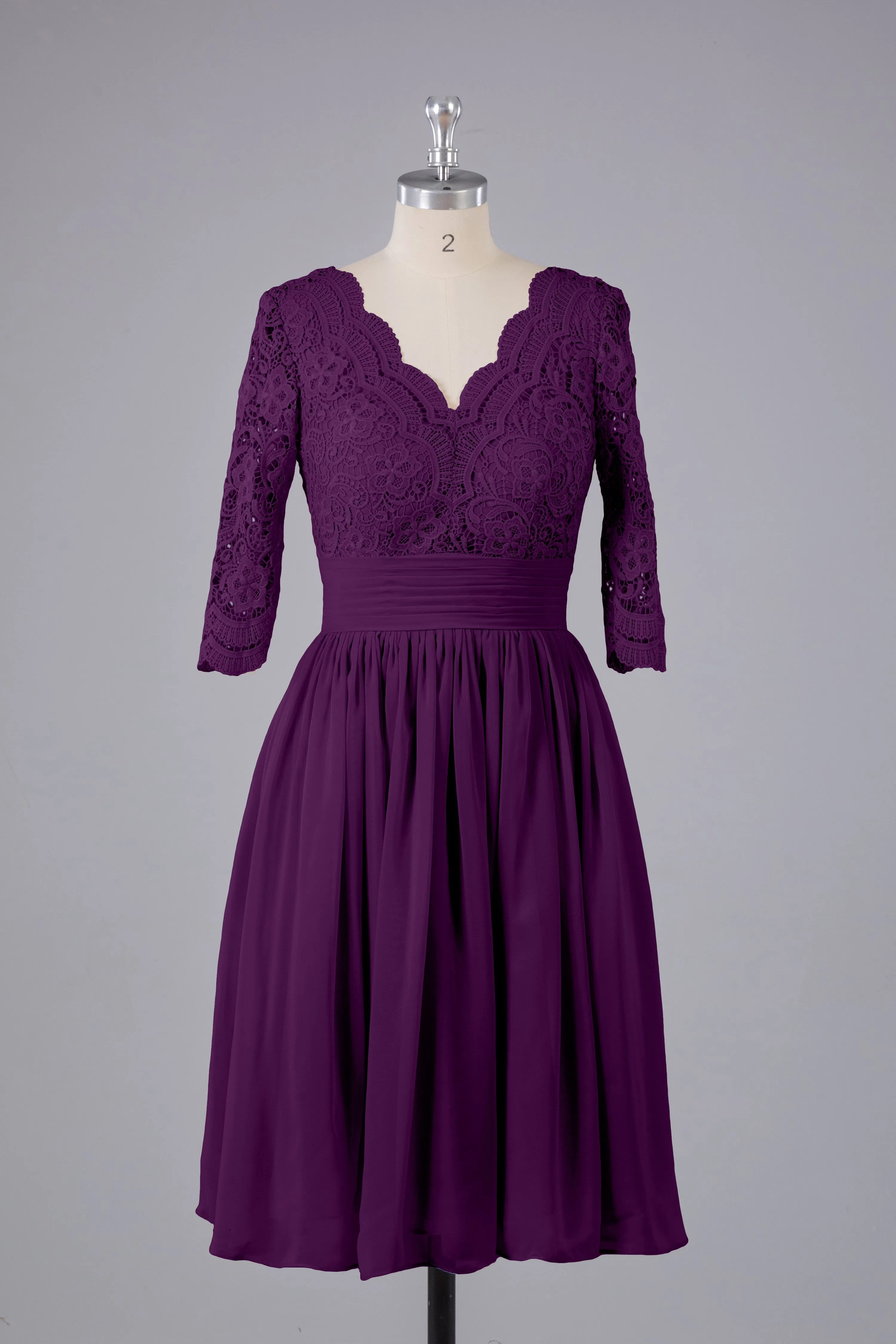 V-Back Knee Length  Bridesmaid Dresses