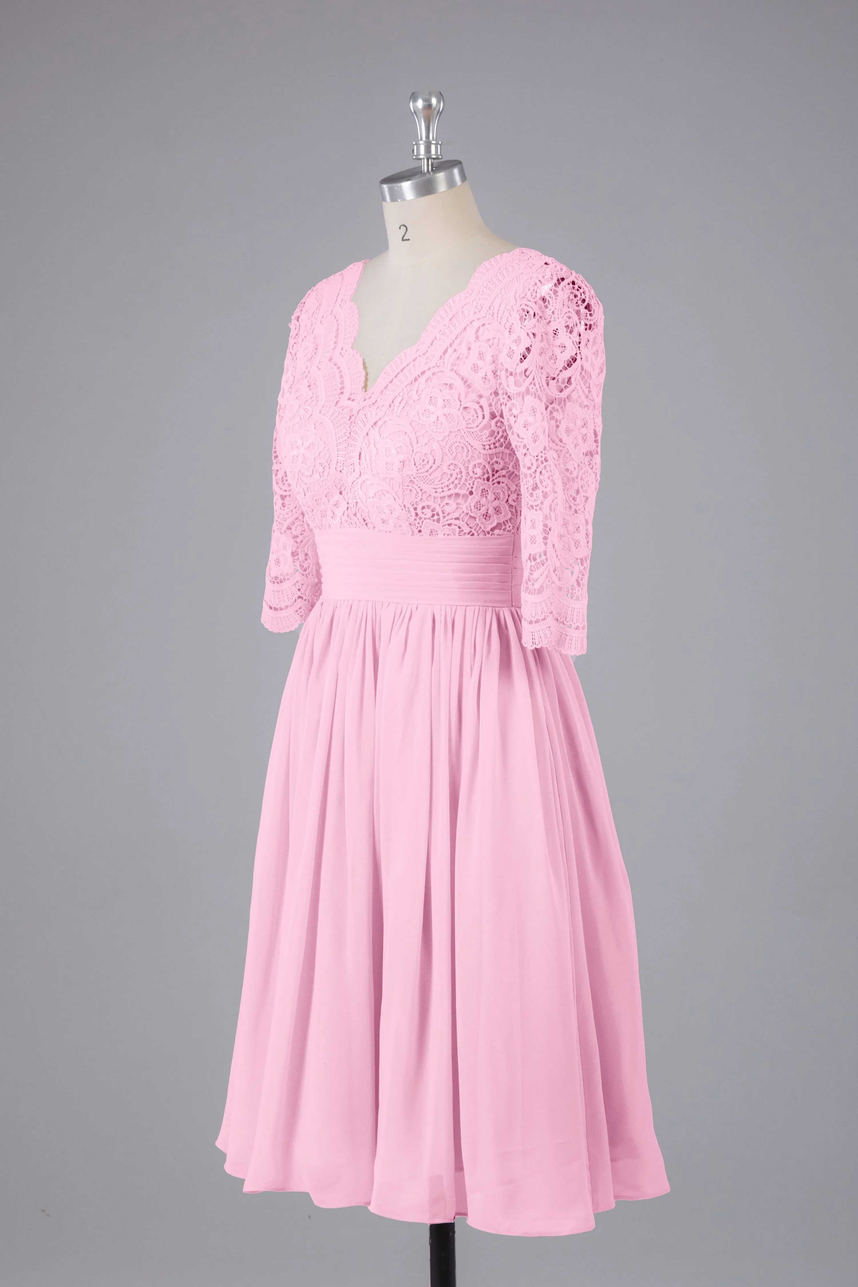 V-Back Knee Length  Bridesmaid Dresses