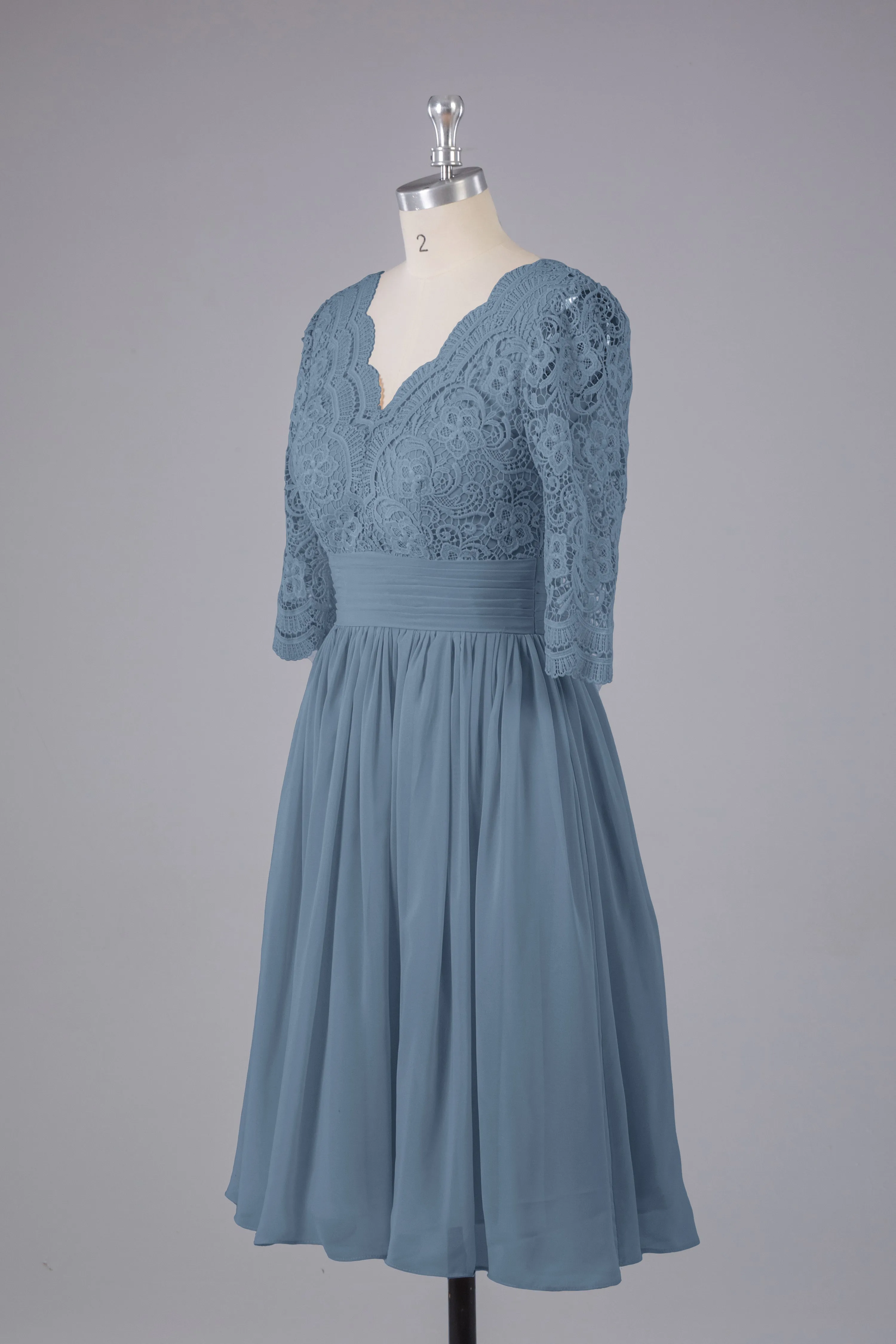 V-Back Knee Length  Bridesmaid Dresses