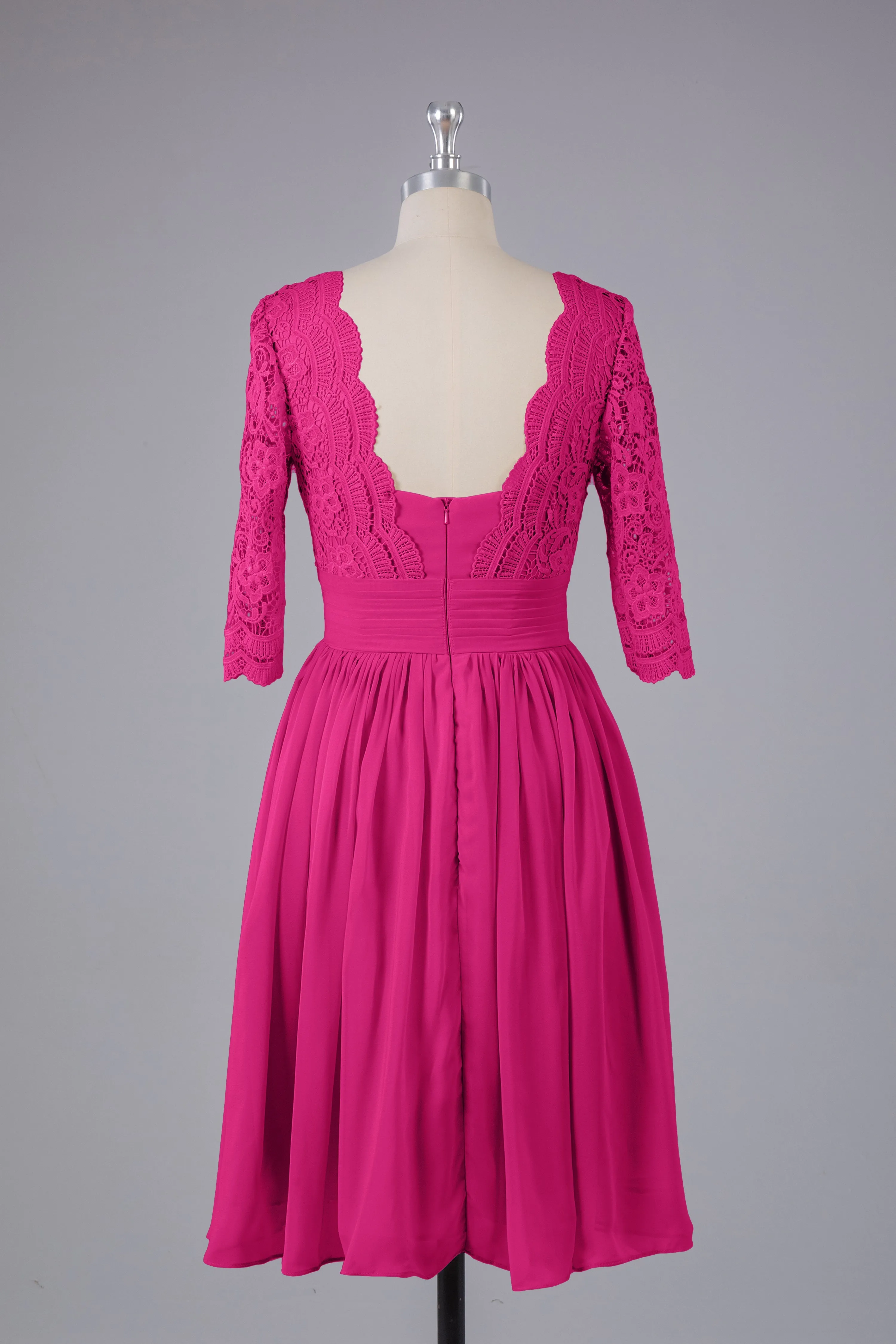 V-Back Knee Length  Bridesmaid Dresses