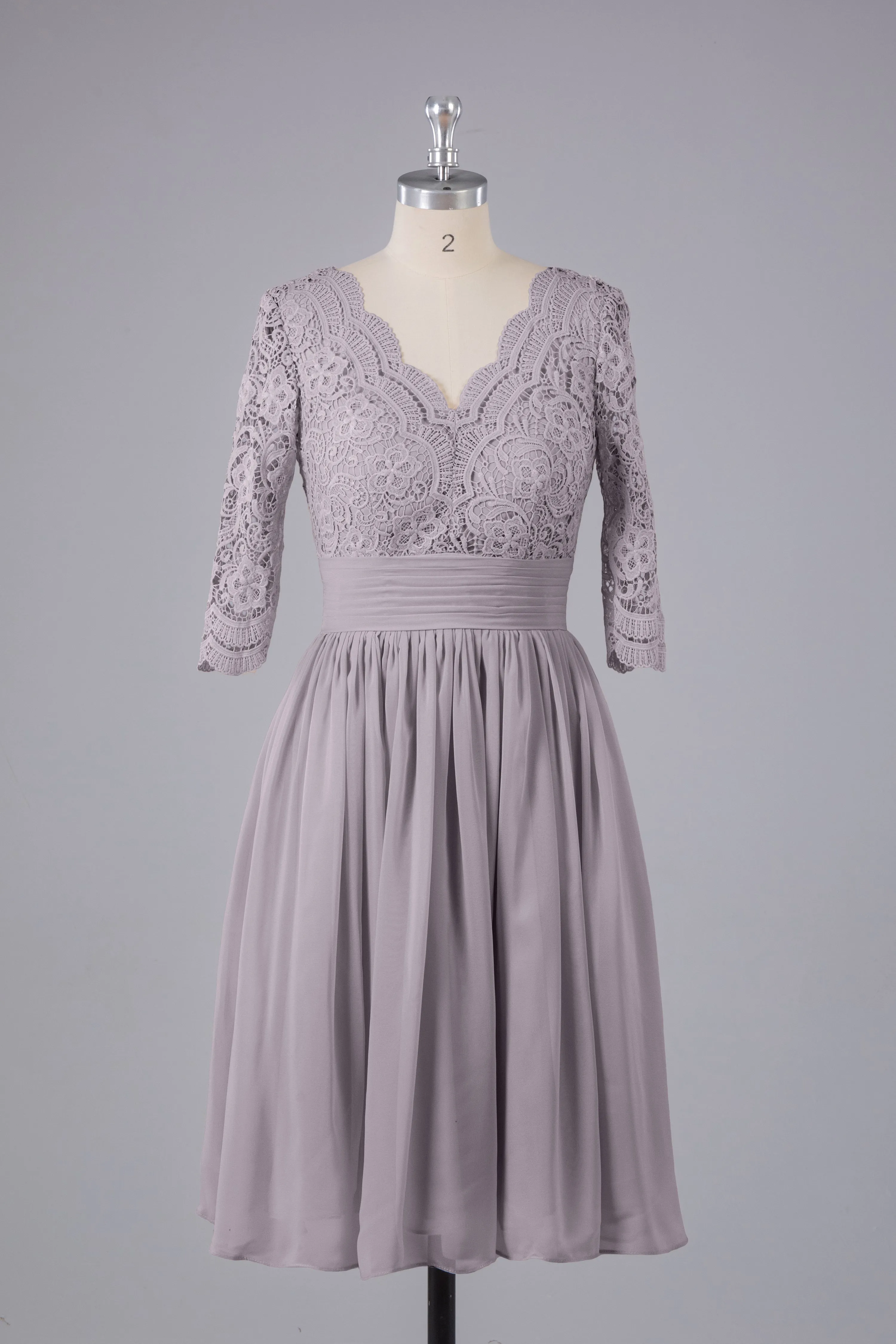 V-Back Knee Length  Bridesmaid Dresses