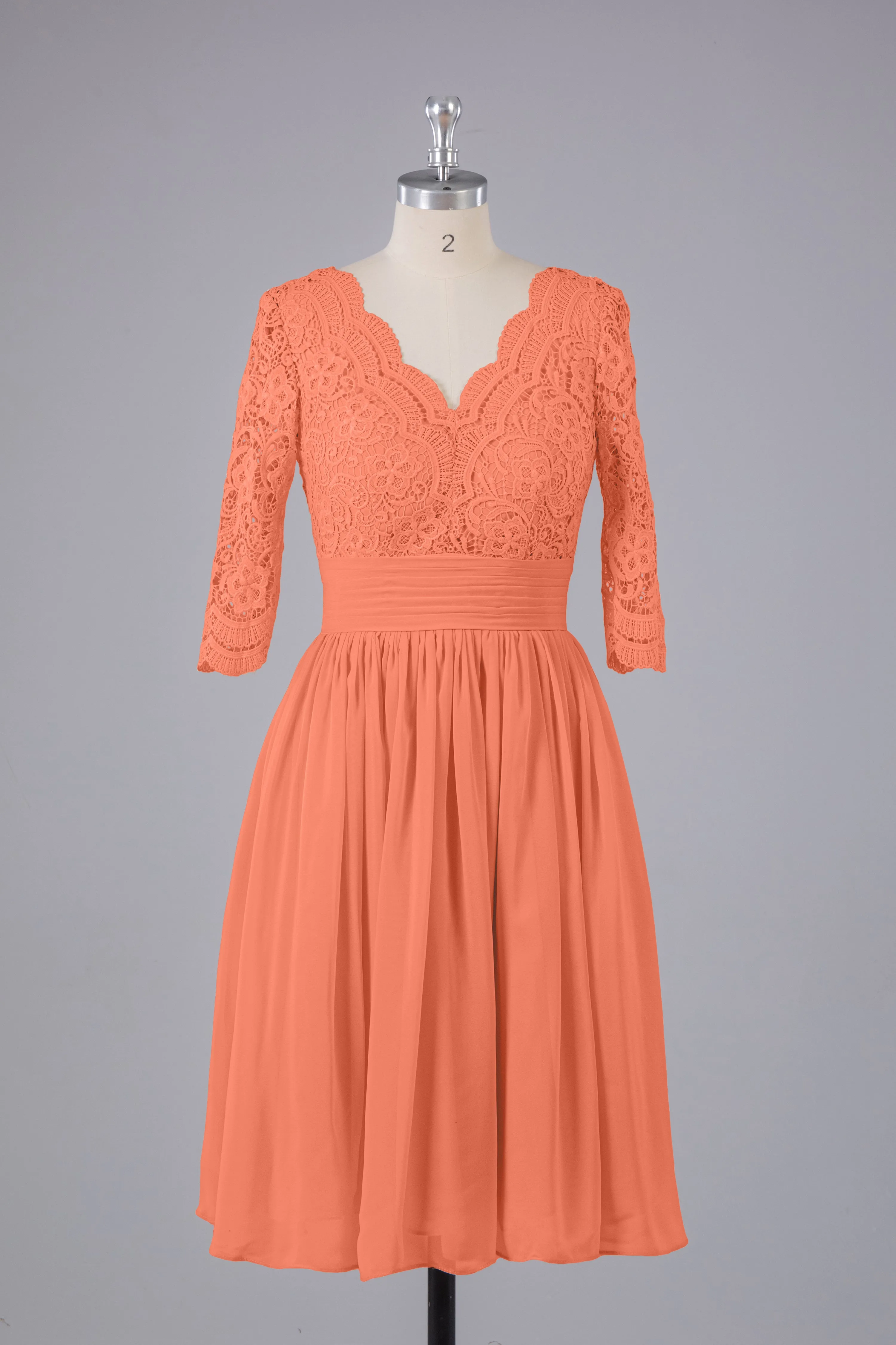 V-Back Knee Length  Bridesmaid Dresses