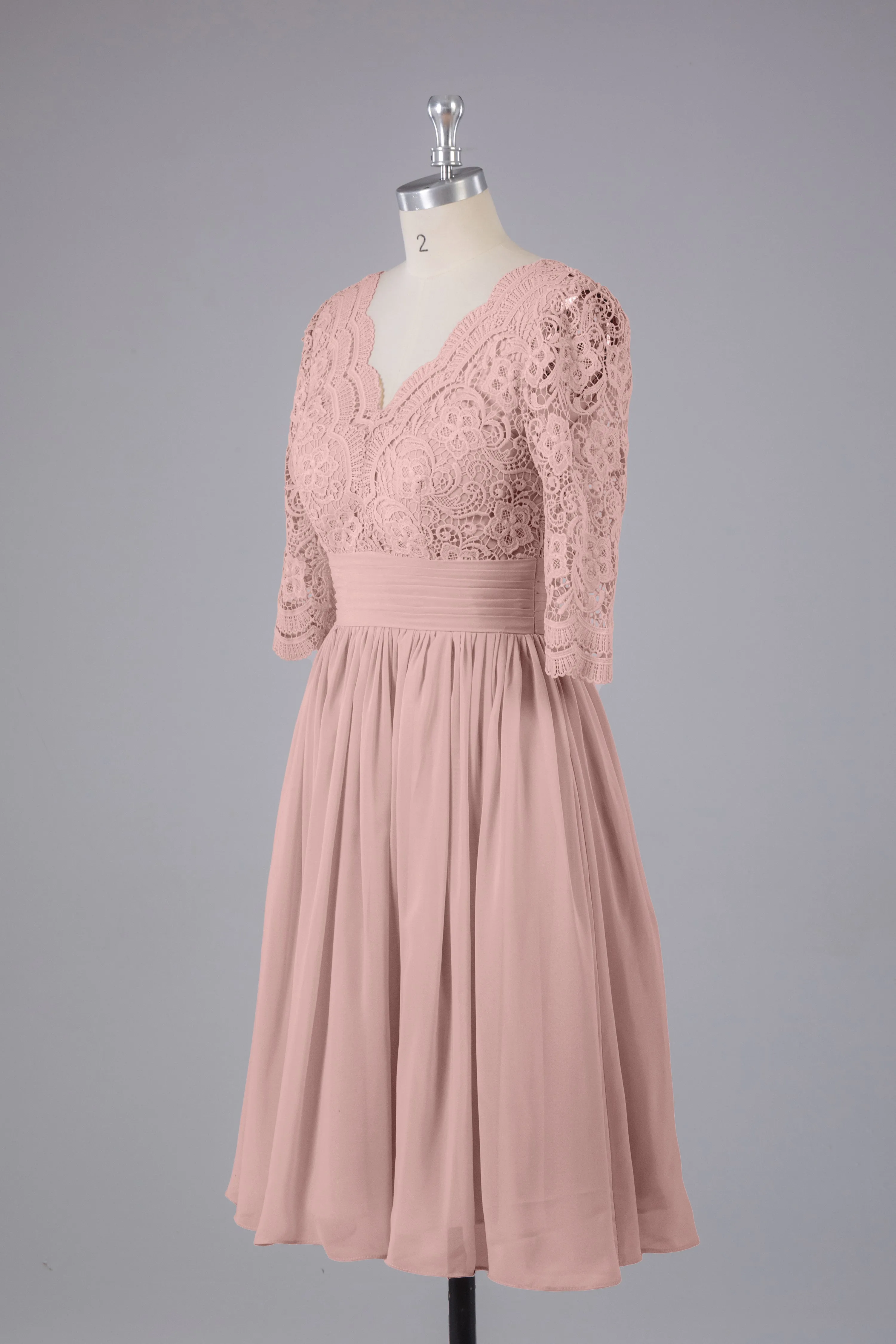 V-Back Knee Length  Bridesmaid Dresses
