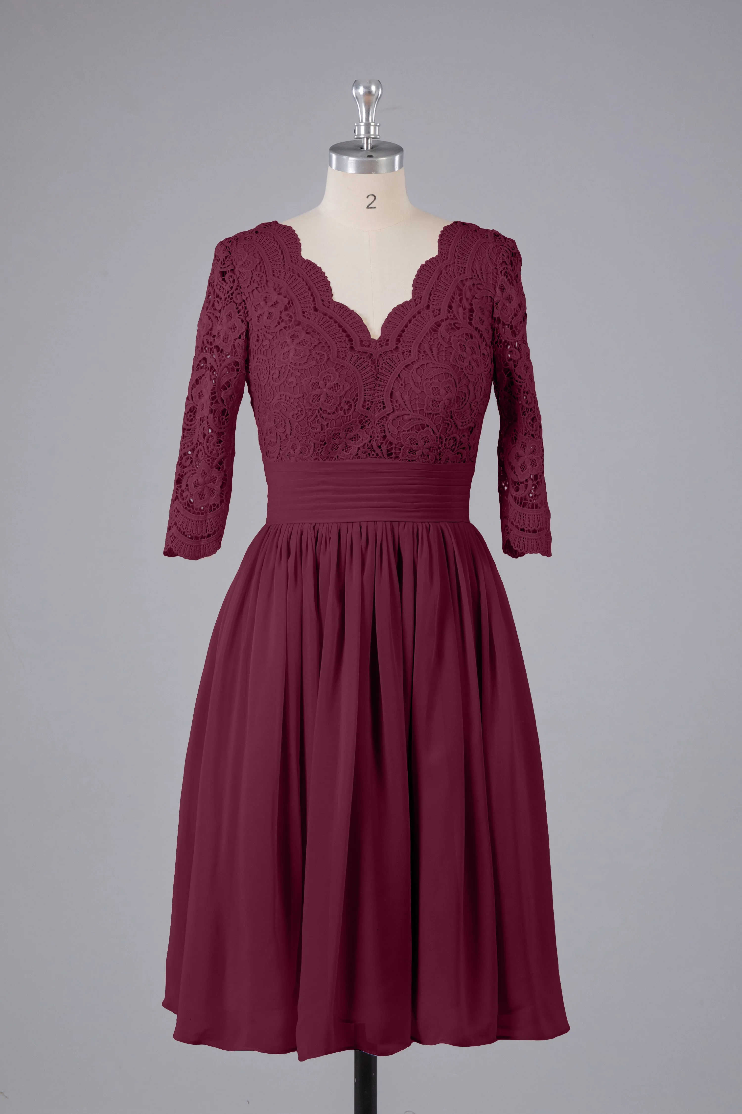 V-Back Knee Length  Bridesmaid Dresses