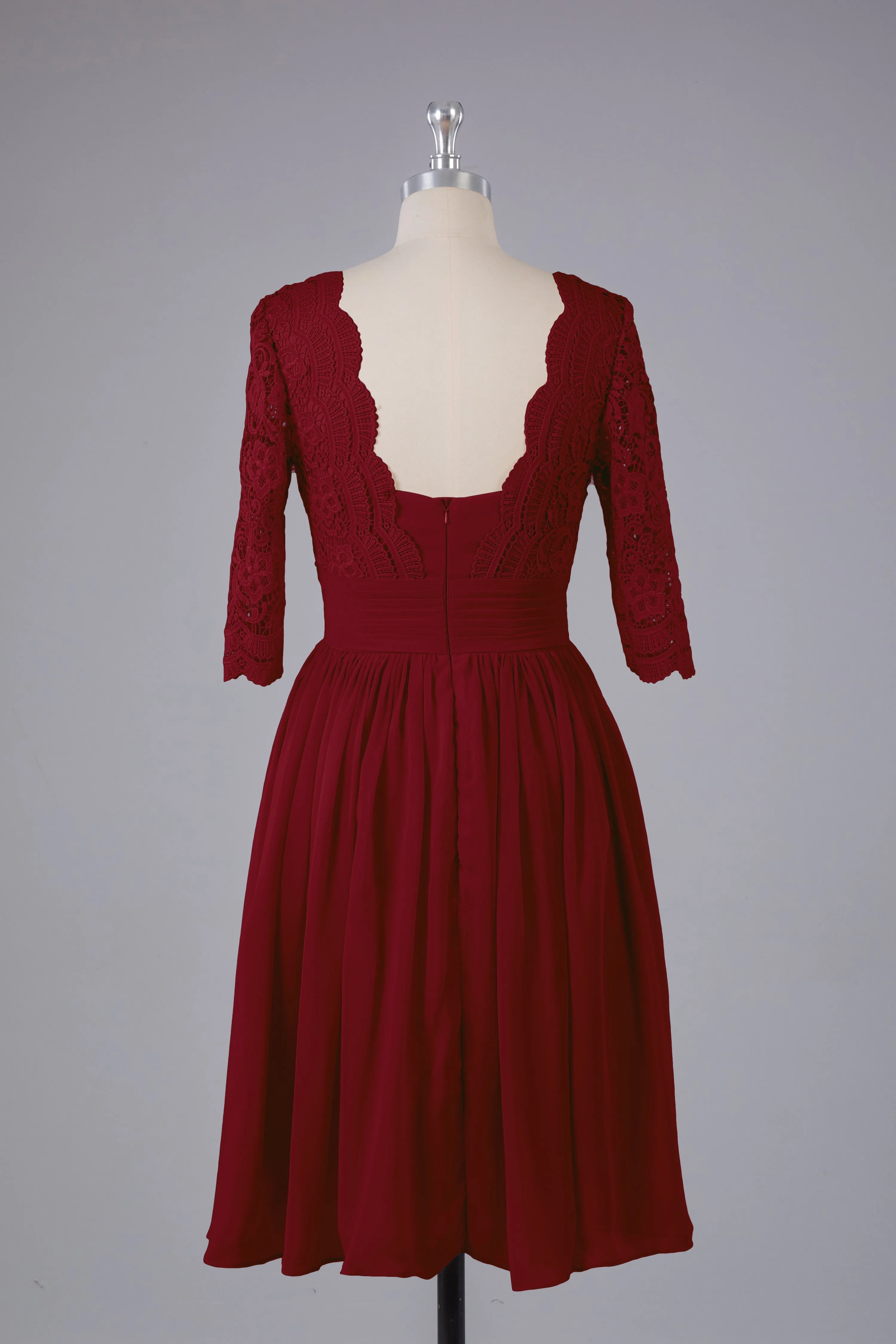 V-Back Knee Length  Bridesmaid Dresses