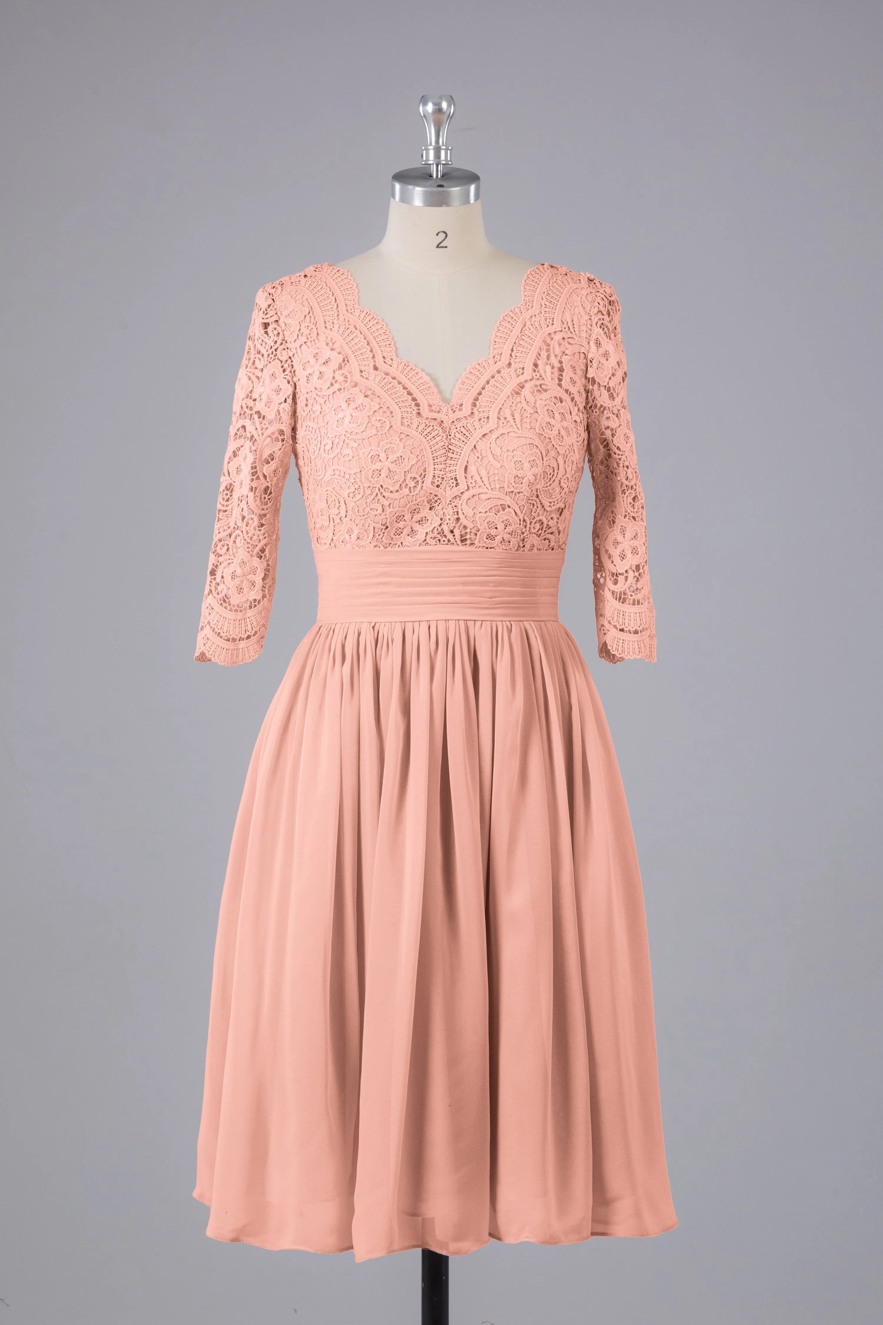 V-Back Knee Length  Bridesmaid Dresses