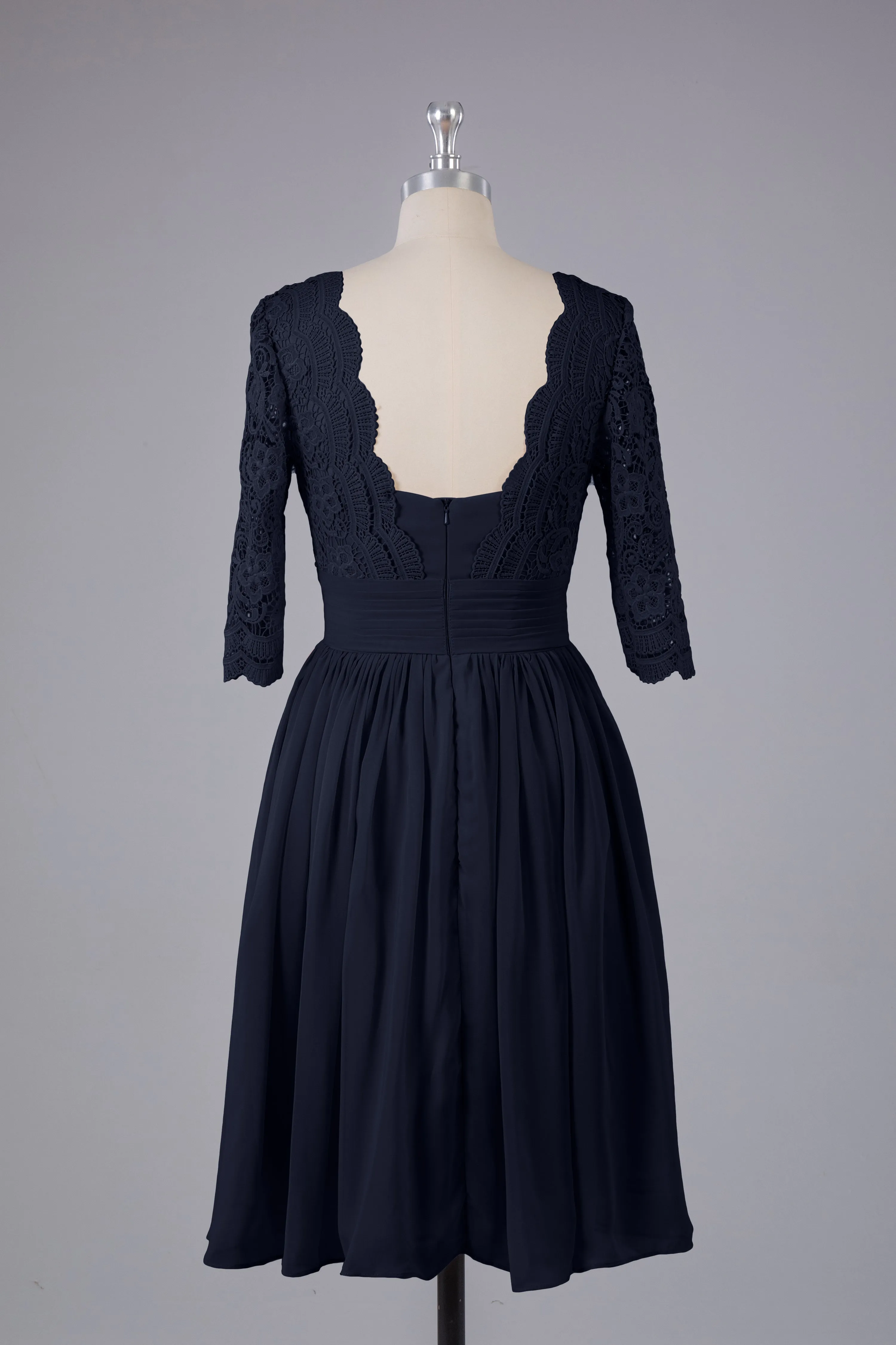 V-Back Knee Length  Bridesmaid Dresses