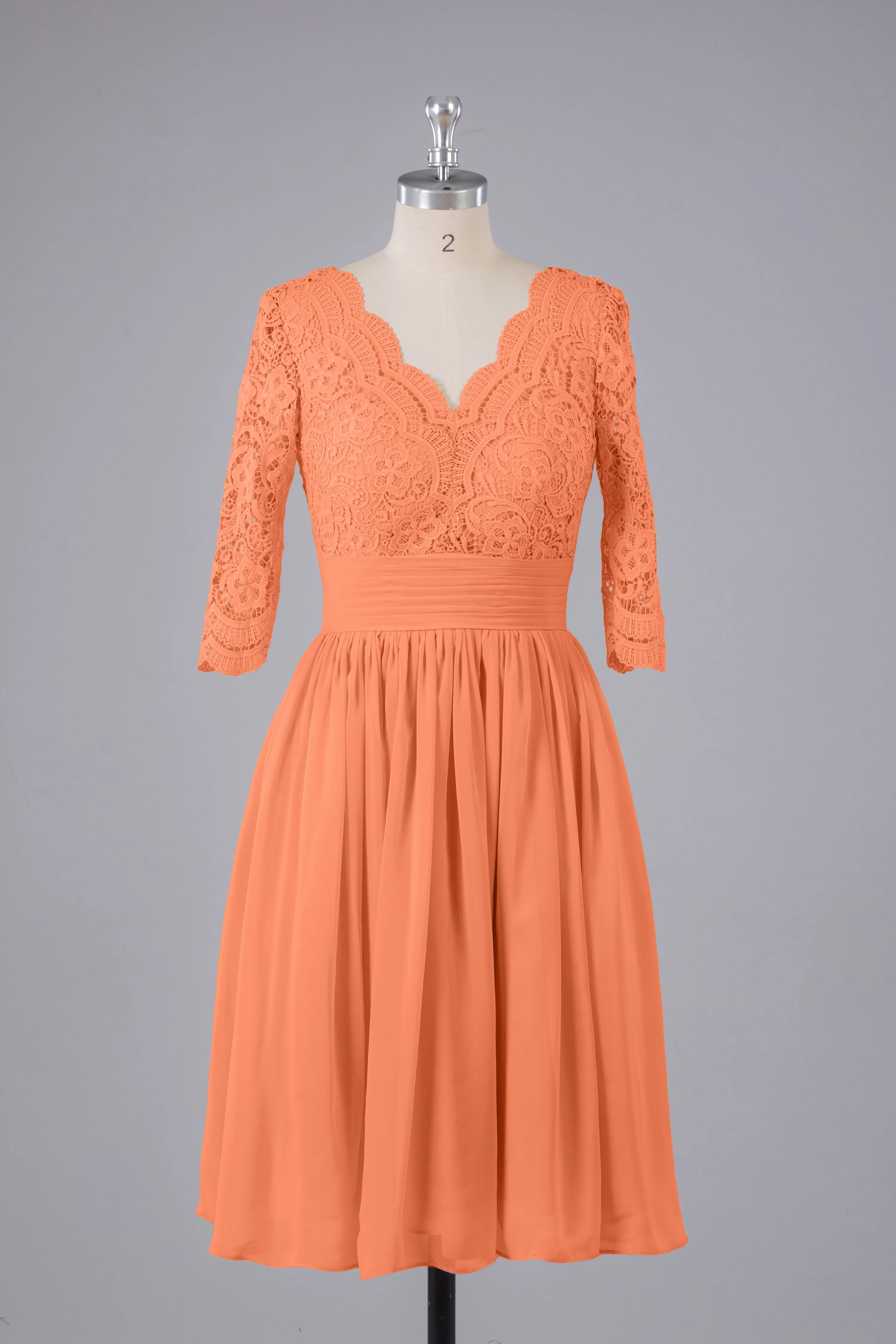 V-Back Knee Length  Bridesmaid Dresses