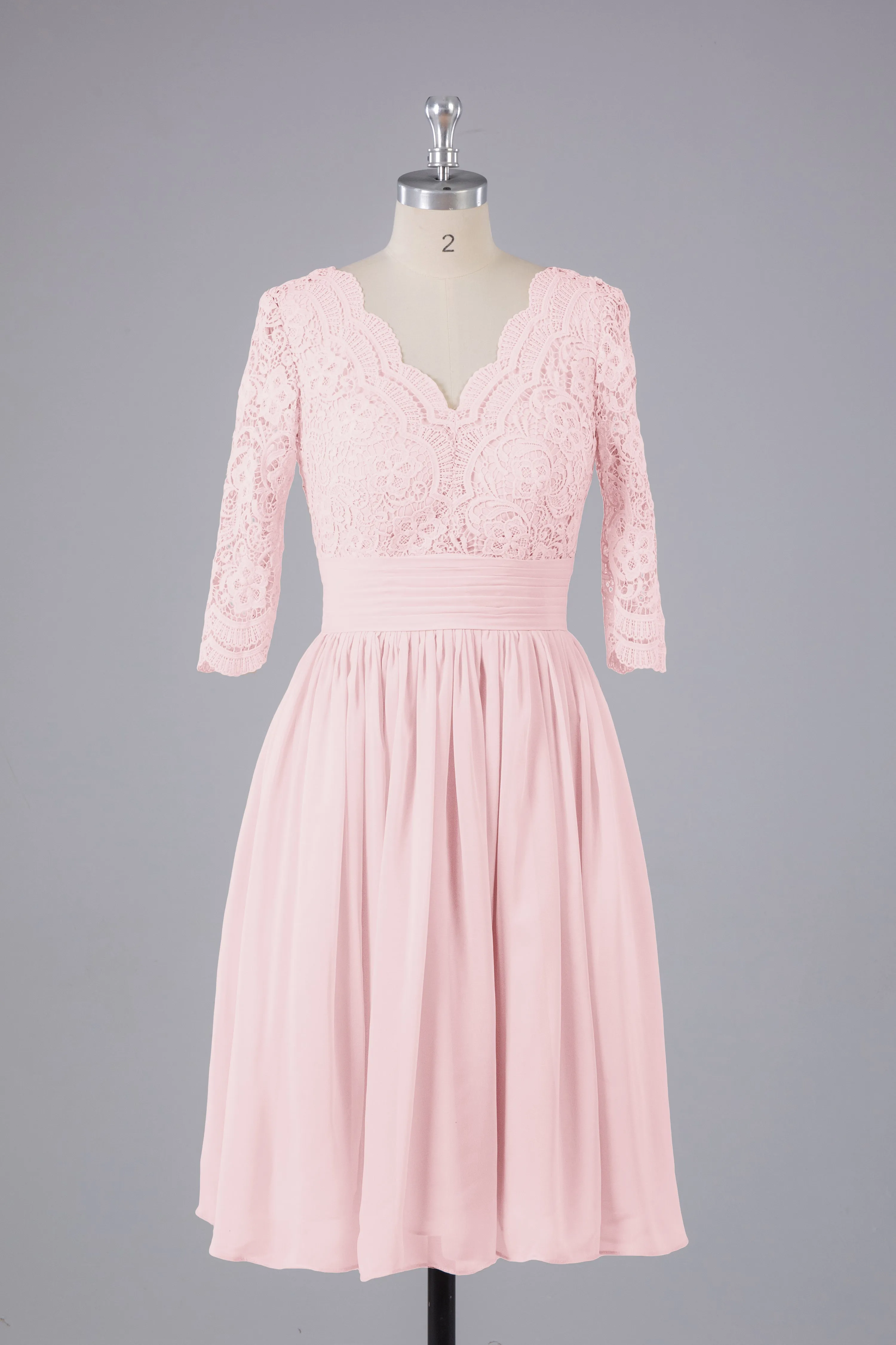 V-Back Knee Length  Bridesmaid Dresses