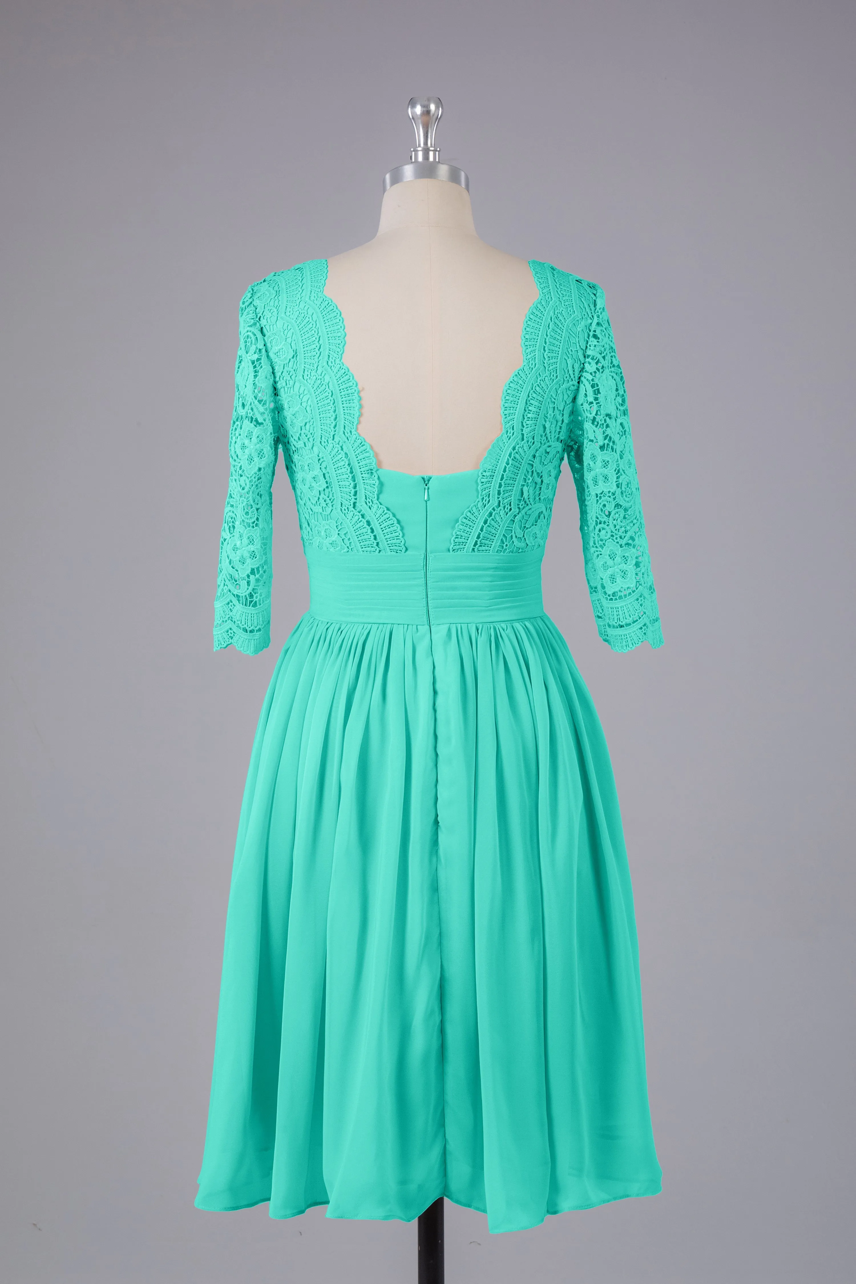 V-Back Knee Length  Bridesmaid Dresses