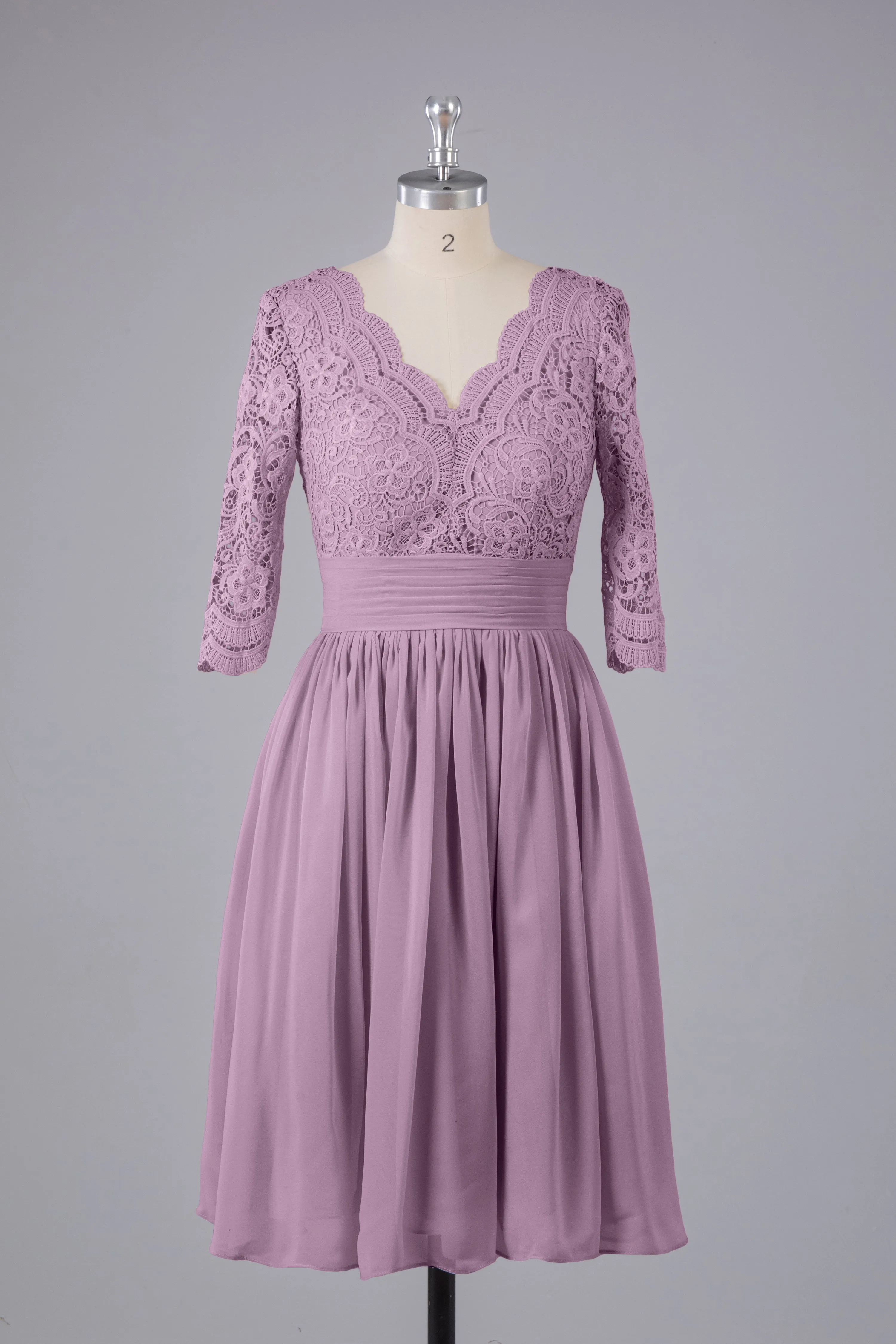 V-Back Knee Length  Bridesmaid Dresses